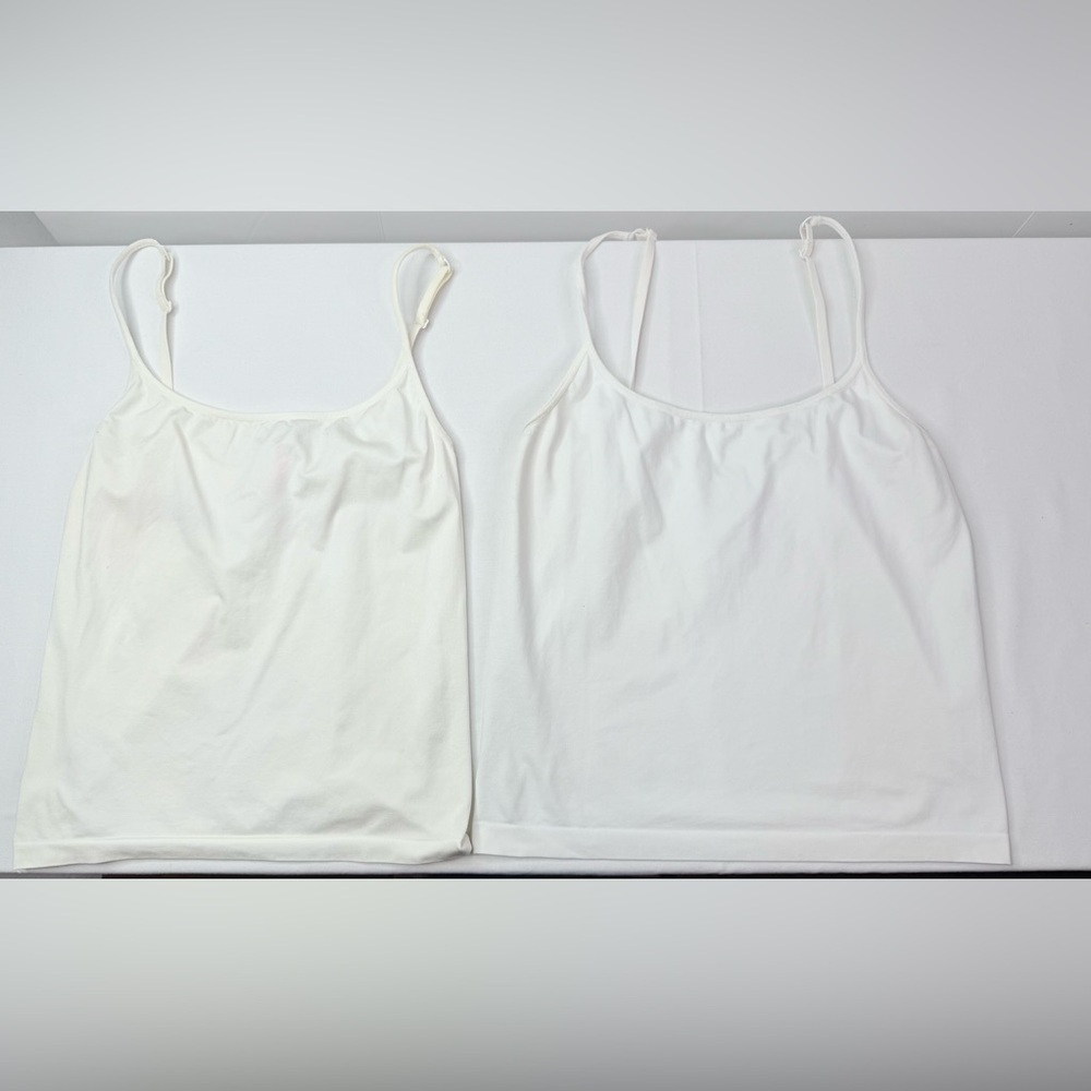 Victoria's Secret Pair of Camisole Tops White and Ivory Size Large